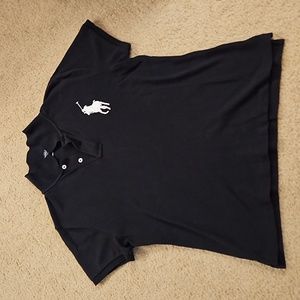 EUC Woman's skinny fit black polo